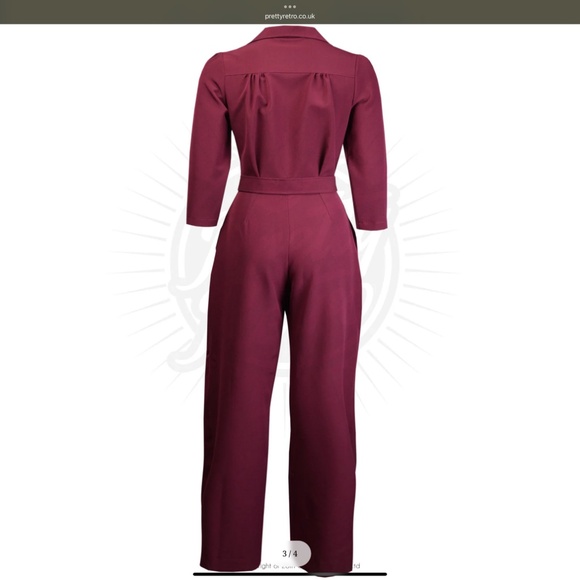 Pretty retro burgundy the pretty jumpsuit - Picture 3 of 5